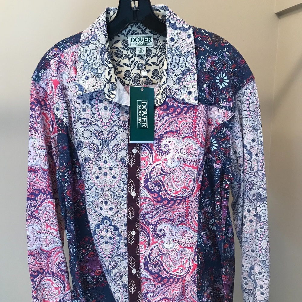 DOVER SADDLERY Adorable Shirt Blouse Top New with Tags